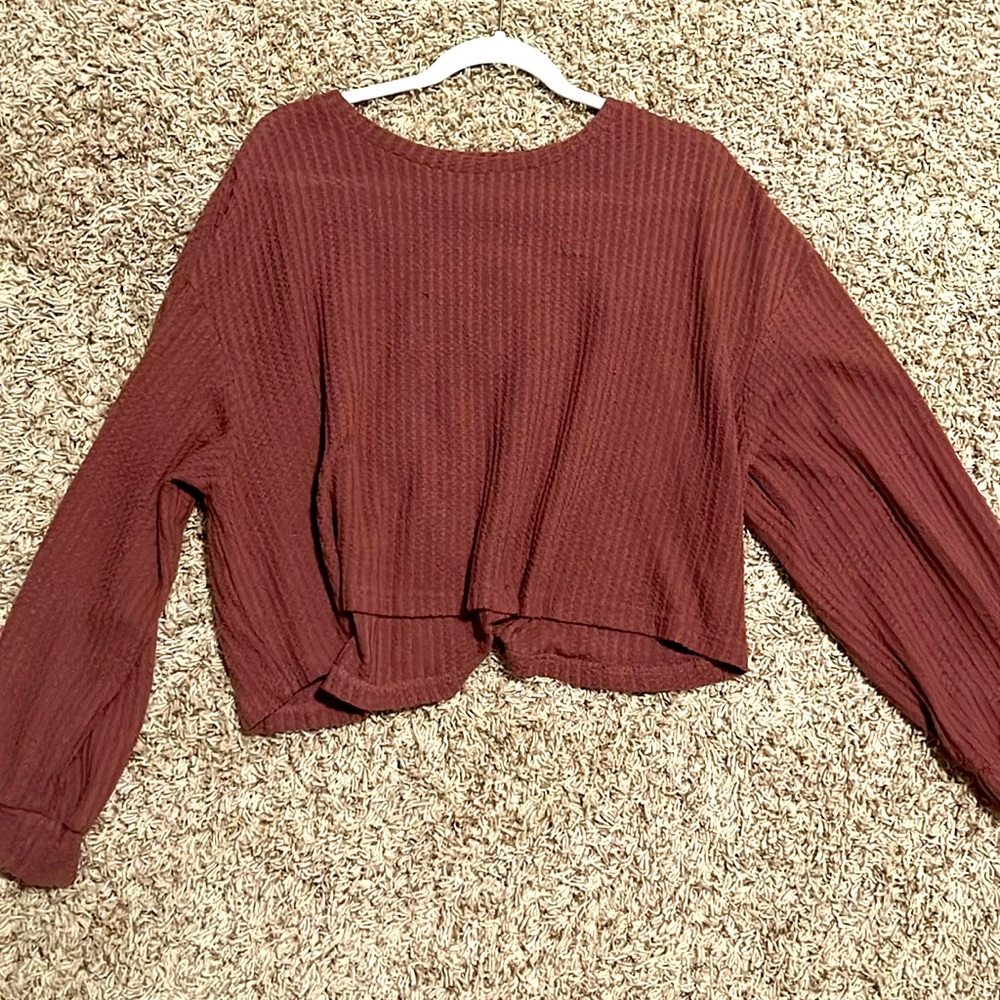 Burgundy Cropped Sweater